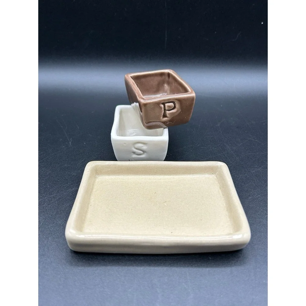 Pottery Barn Salt And Pepper Cellar With Tray Barbara Eigin Collection